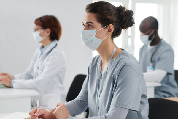 Medical Assistant student learning clinical skills training during a healthcare training program